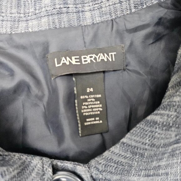 Lane Bryant Women Jacket Coat Plus Size Blazer Gray Cotton Blend Size 24 Plus - Picture 7 of 9